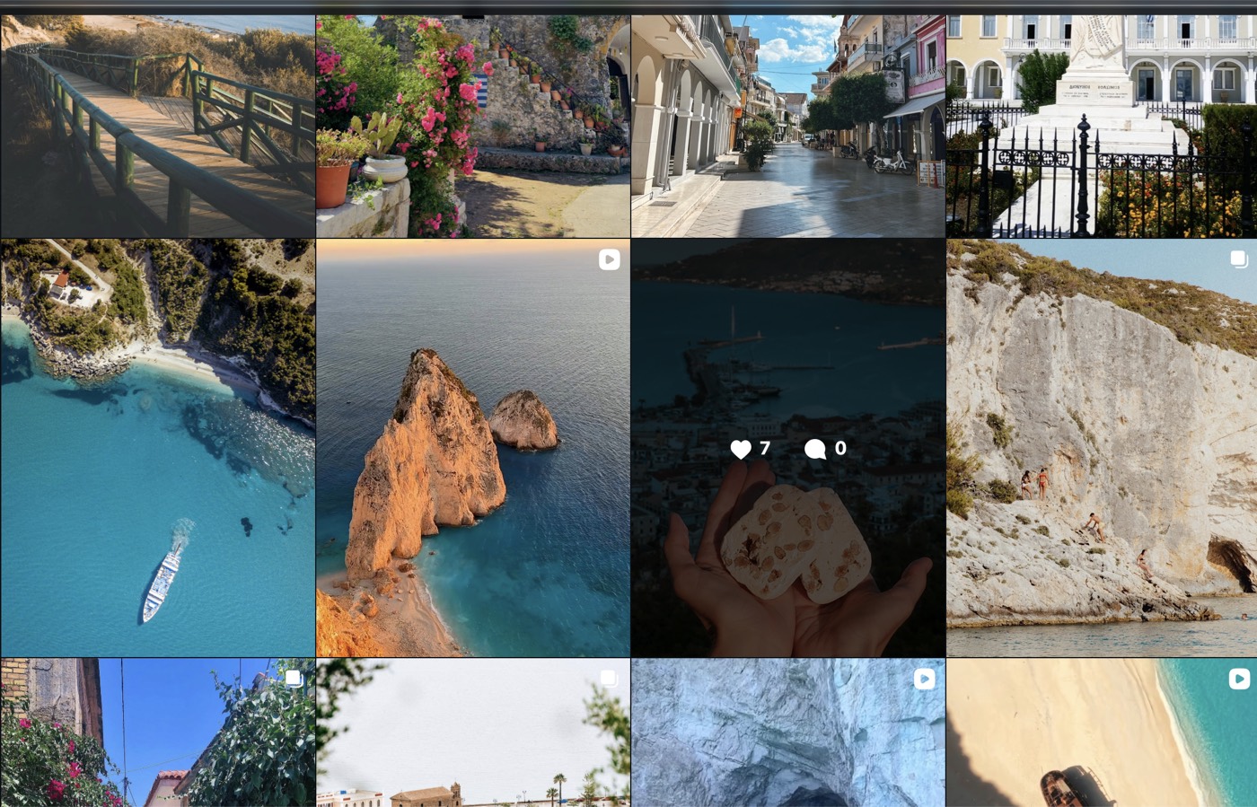 Πλέγμα αναρτήσεων του λογαριασμού @discover.zakynthos